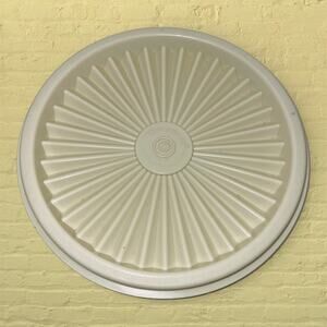 Tupperware Replacement Lid Cream Tan Servalier Starburst 5" Canister Seal VTG